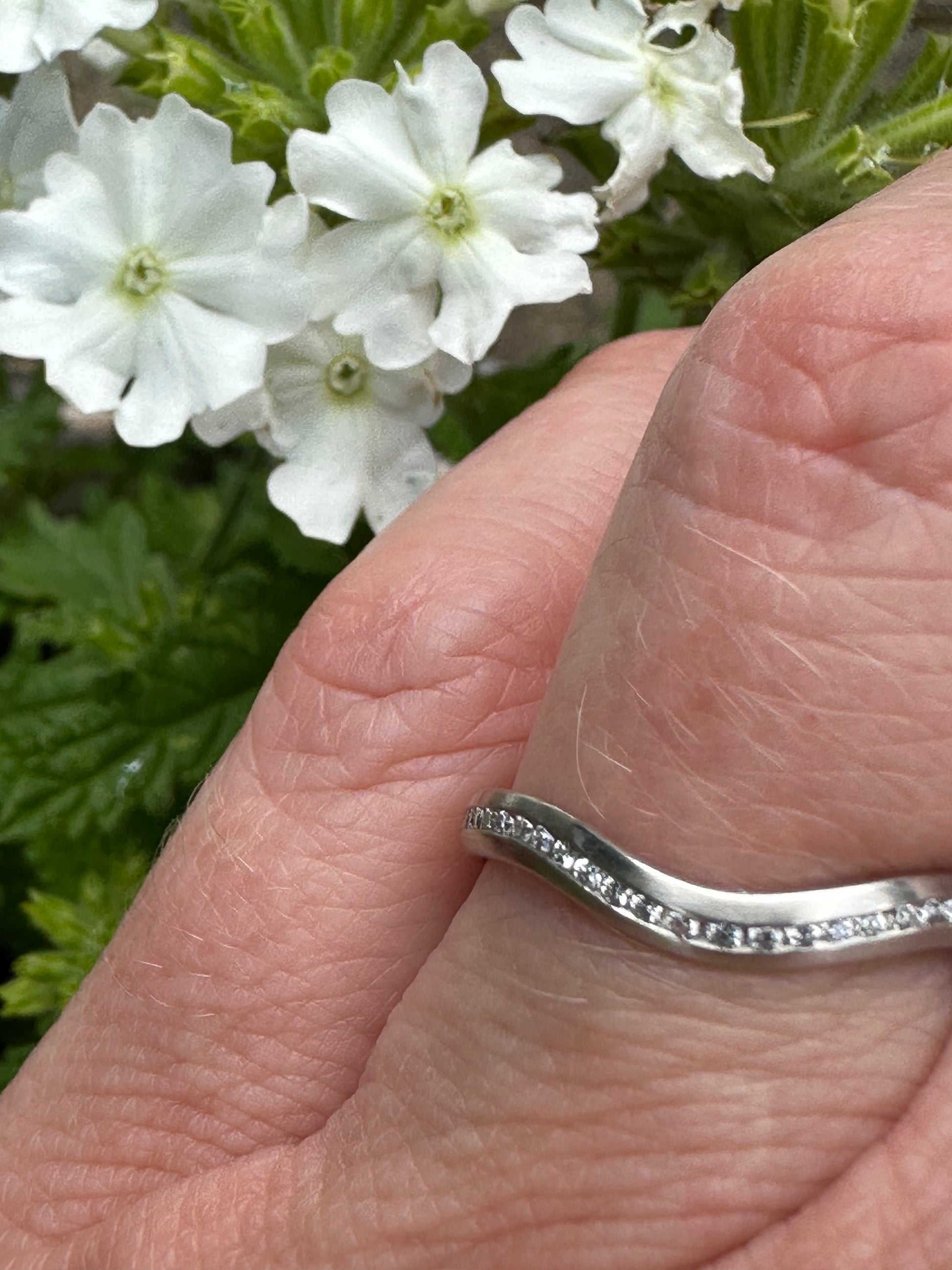 Platinum shaped channel set half eternity ring Ring Gerstner   