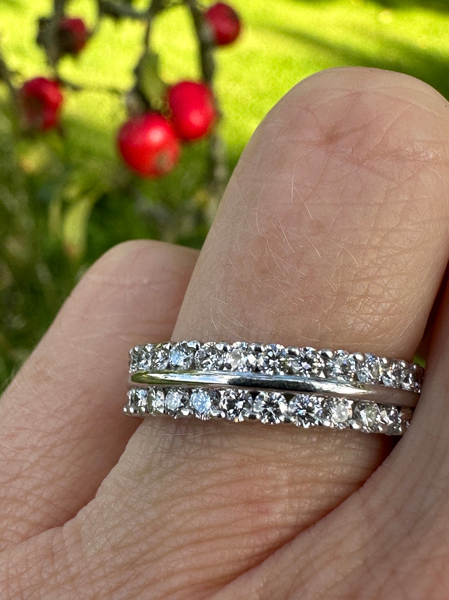 Furrer Jacot 18ct white gold band with 2 rows of diamonds Ring Furrer Jacot   