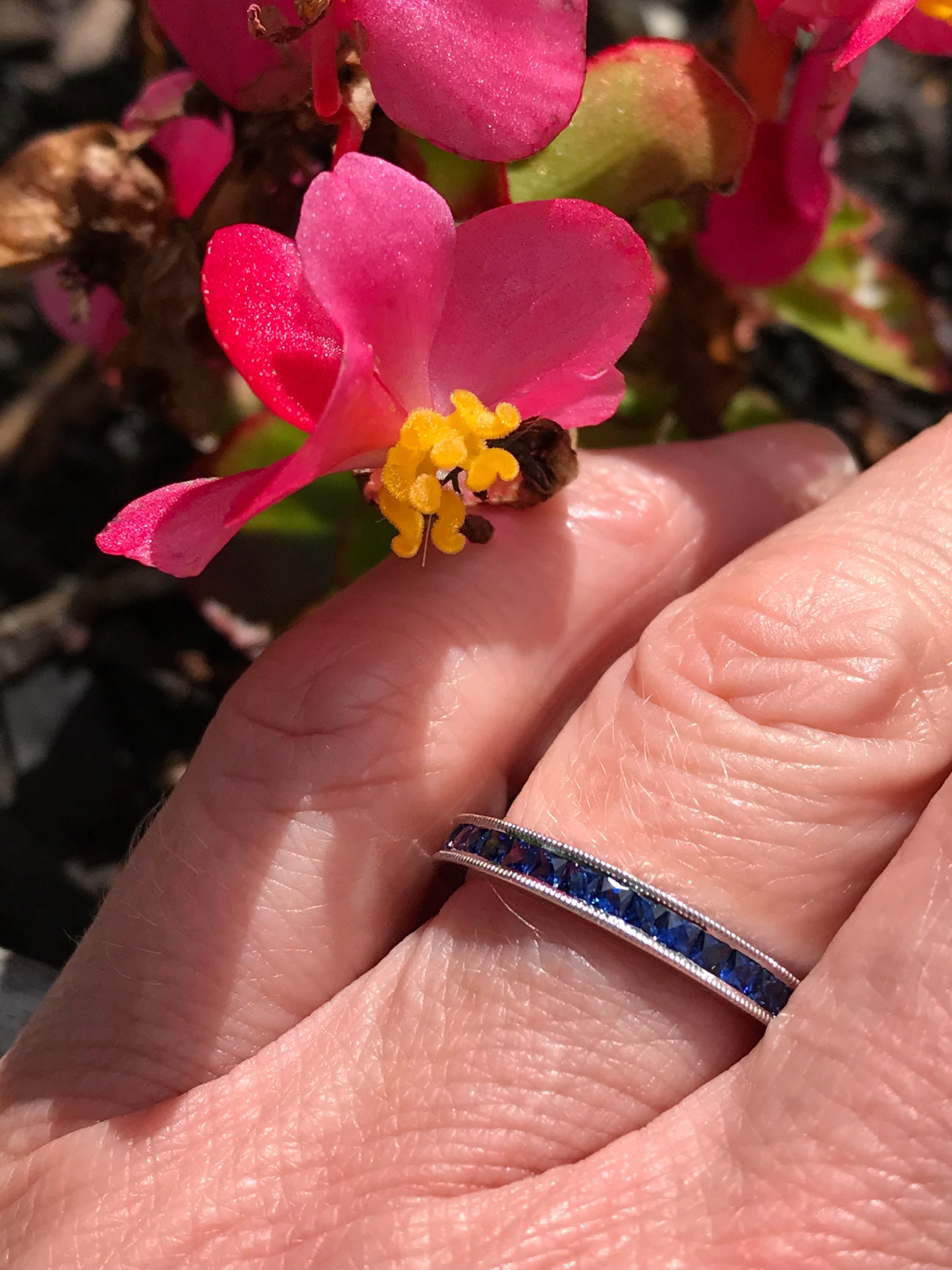 Ungar & Ungar 18ct white gold blue sapphire full eternity ring Ring Ungar & Ungar   