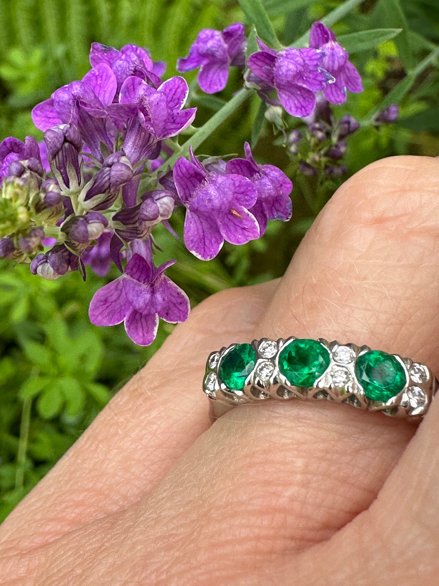 Platinum emerald & diamond ring. Ring Christopher Wharton   