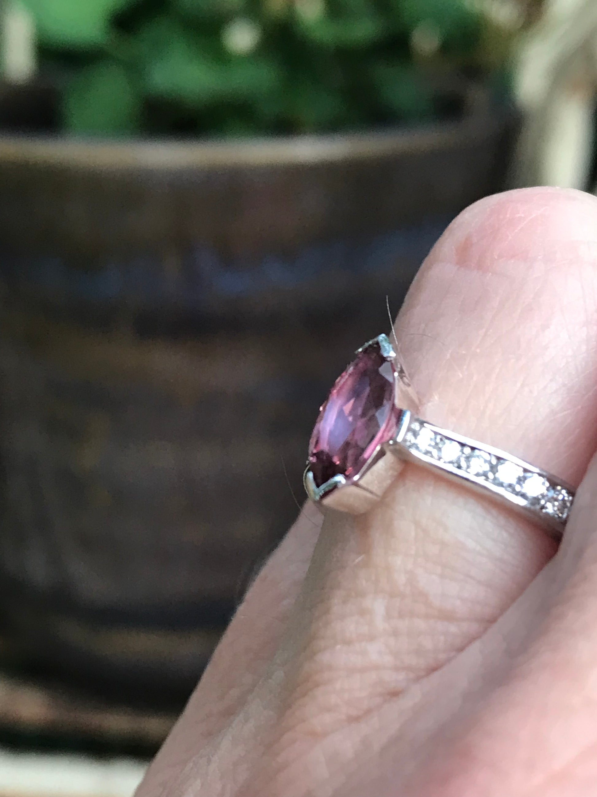 18ct white gold tourmaline diamond ring Ring Rock Lobster   