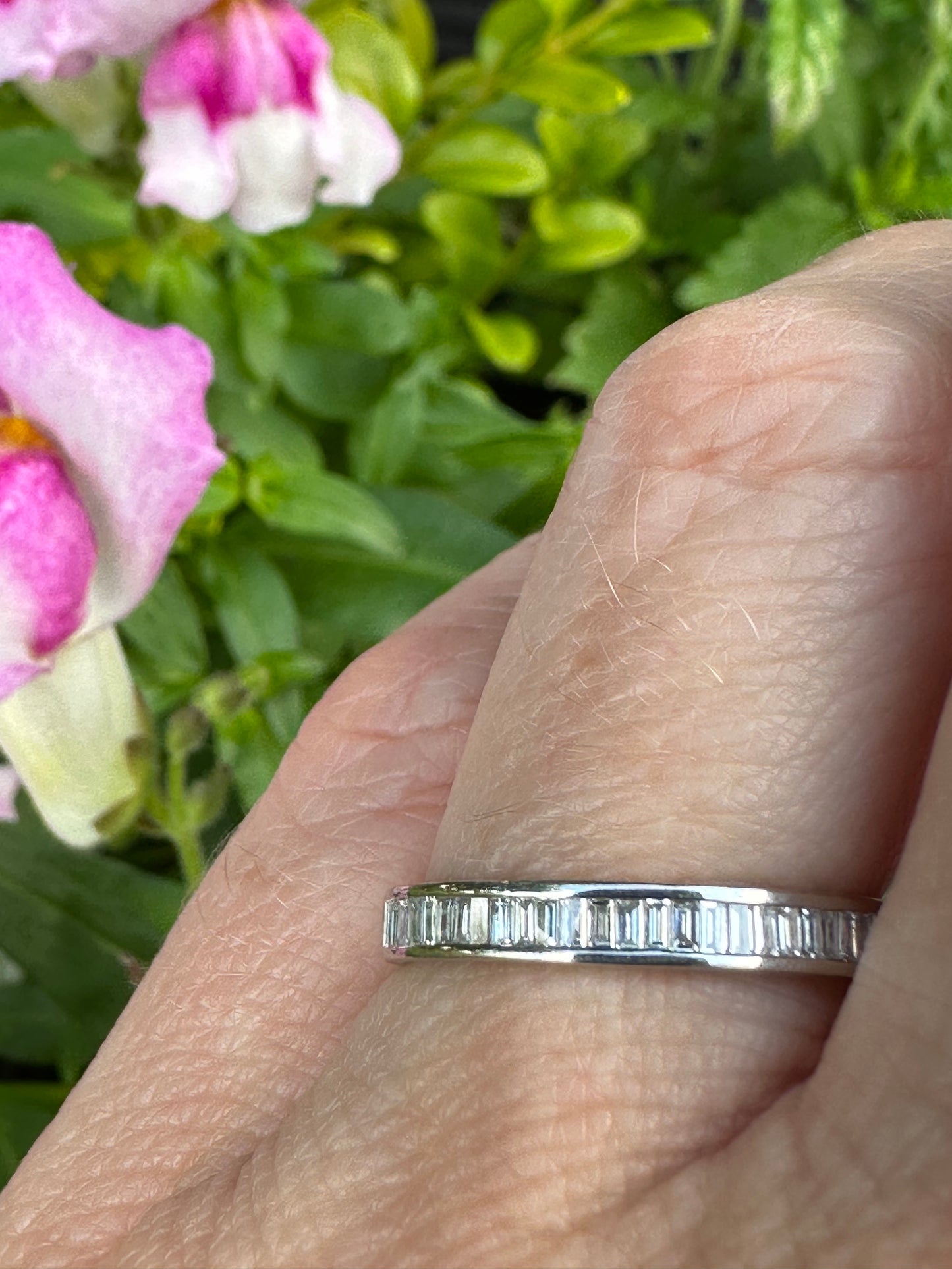 Platinum baguette Certified Diamond half eternity ring Ring Rock Lobster   